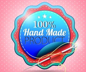 Hand made badge Free set vector