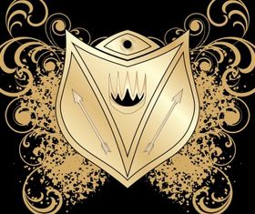 Heraldic blazon set vector
