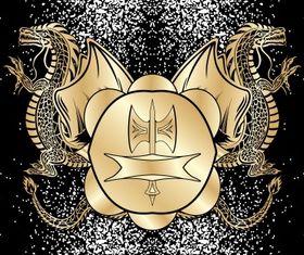 Heraldic blazon 2 vector design
