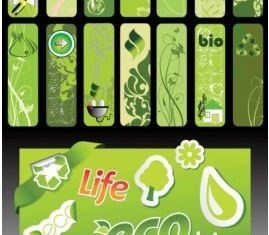green living banner vectors material