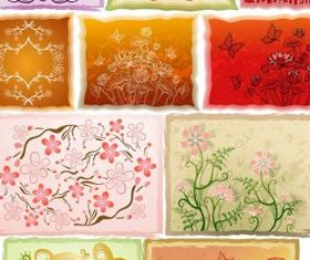 Fresh flowers handpainted background vector graphics