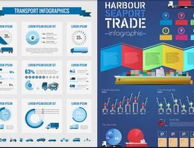 Transport Infographics 4 shiny vector