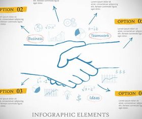 Infographics with Hands vectors material