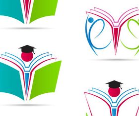 Logotypes with books vectors graphics