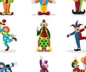Funny Cartoon Clowns vector