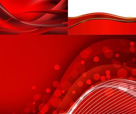 Red Waves Backgrounds set vector