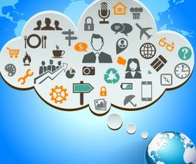 World travel icon set vector