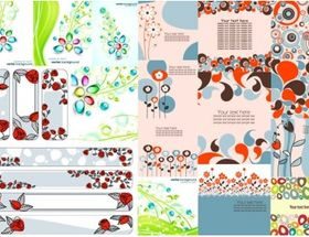 flower theme vectors material