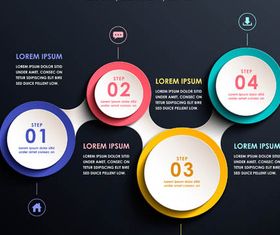 Infographics Backgrounds black vector graphics