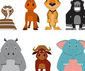 Cartoon Funny Animals Set 2 vector