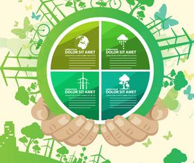 Ecology Backgrounds Set vector design