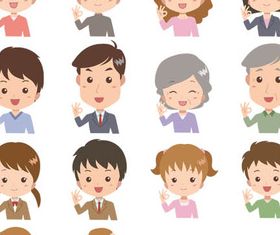Colored People Avatars 11 vector
