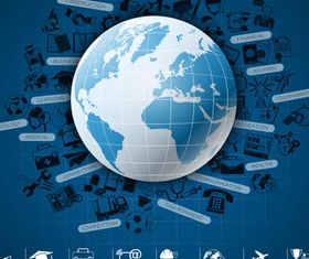 Backgrounds with Globes 15 shiny vector