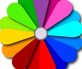 Colorful abstract flower symbol vector material