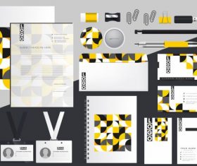 Corporate brand identity sets abstract colorful illusion decor vector