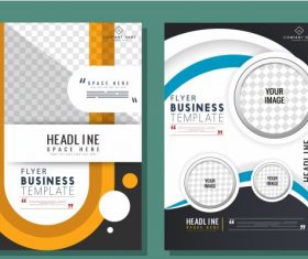 Business flyer templates dynamic colorful modern decor vector design
