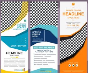 Corporate posters templates colorful modern vertical shape vector