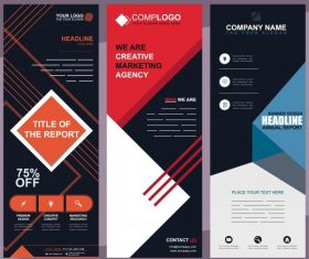 Corporate banners templates modern technology decor vector material