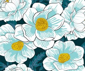 Flowers painting colored classical closeup shiny vector