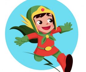 Hero girl superwoman costume cartoon character vectors