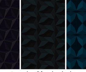 Technology abstract background dark repeating 3d illusion shapes vector set