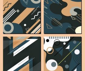 Abstract backgrounds flat colorful messy geometric decor vector