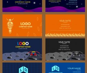 Business card templates space nature modern themes vector graphics