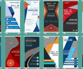 Business banners collection colorful modern standee shape vector