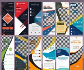 Corporate banners templates collection colorful modern abstract decor vector
