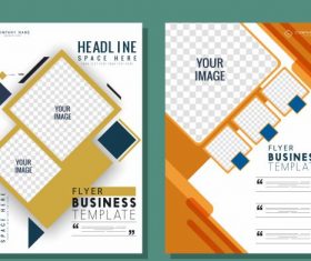 Business flyer templates modern flat geometric decor vector