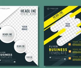 Corporate flyer template modern dynamic contrast decor vector