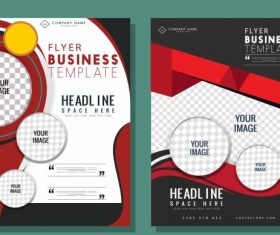 Business flyer templates modern elegant checkered decor vectors