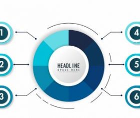 Infographic template modern blue flat decor vector