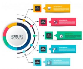 Infographic templates colorful modern flat geometric vectors material