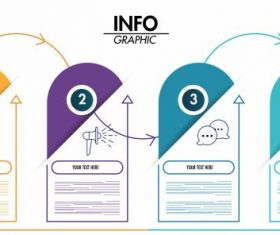 Infographic template vertical sticker shapes modern vector