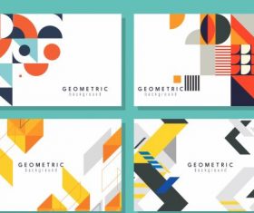 Geometrical background templates modern colorful flat decor vector