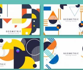 Abstract background templates colorful flat geometric decor vector