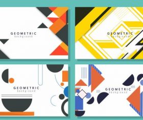 Geometric background templates flat colorful decor vectors material