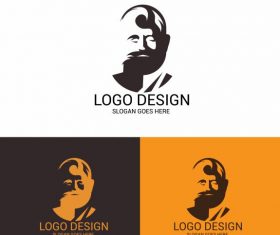 Logotype template man face silhouette vector design