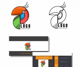 Logo template abstract parrot emblem flat geometric vector