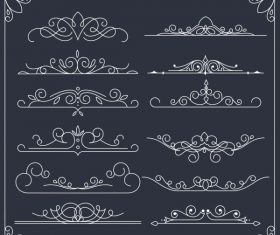 Document decorative elements european symmetric handdrawn curves vector design