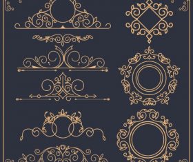 Document decorative elements formal european symmetric shapes vector design