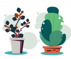 Decorative houseplant icons colored classical flat vector design
