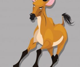 Wild herbivore species antelope cartoon character illustration vector