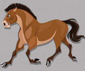 Horse colored cartoon vector