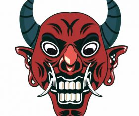 Devil mask frightening face vector
