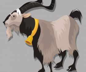 Herviborous antelope cartoon vectors material