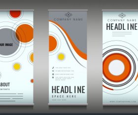 Company poster templates colorful flat circles decor vector design