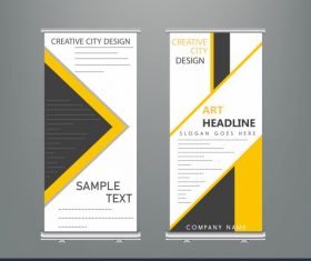 Corporate banner templates colored flat modern geometric decor vector