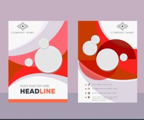 Corporate brochure templates modern bright colored circles decor vector